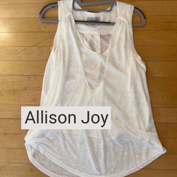 Allison Joy Tops - Allison Joy white deep V faux liner tank, XS, CB2276